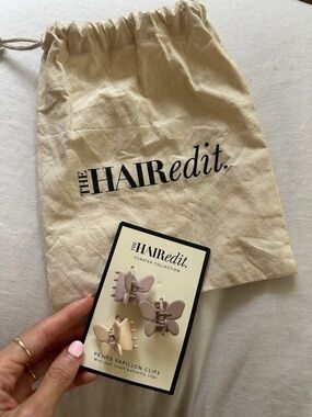 Sephora The HAIRedit Petite Papillon Hair Clips in Beige and Mauve